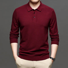 Men'S Lapel Knit Pullover Sweater