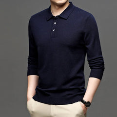 Men'S Lapel Knit Pullover Sweater
