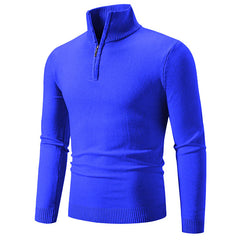 2023 Men'S plus Size Fleece Zip Mock Neck Sweater
