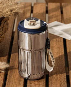 Smart Digital Thermal Bottle Portable Coffee Mug Stainless Steel Water Bottle In-Car Insulated Cup Keep Cold Vacuum Flasks 450Ml