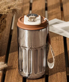 Smart Digital Thermal Bottle Portable Coffee Mug Stainless Steel Water Bottle In-Car Insulated Cup Keep Cold Vacuum Flasks 450Ml