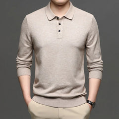 Men'S Lapel Knit Pullover Sweater